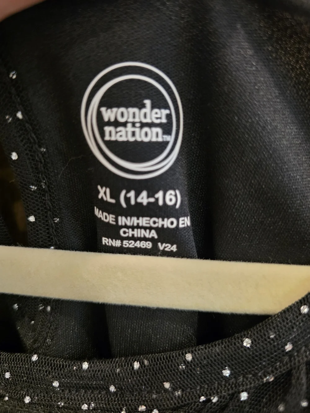 wonder nation Black Polka Dot Long Sleeve Blouse Girls XL 14-16